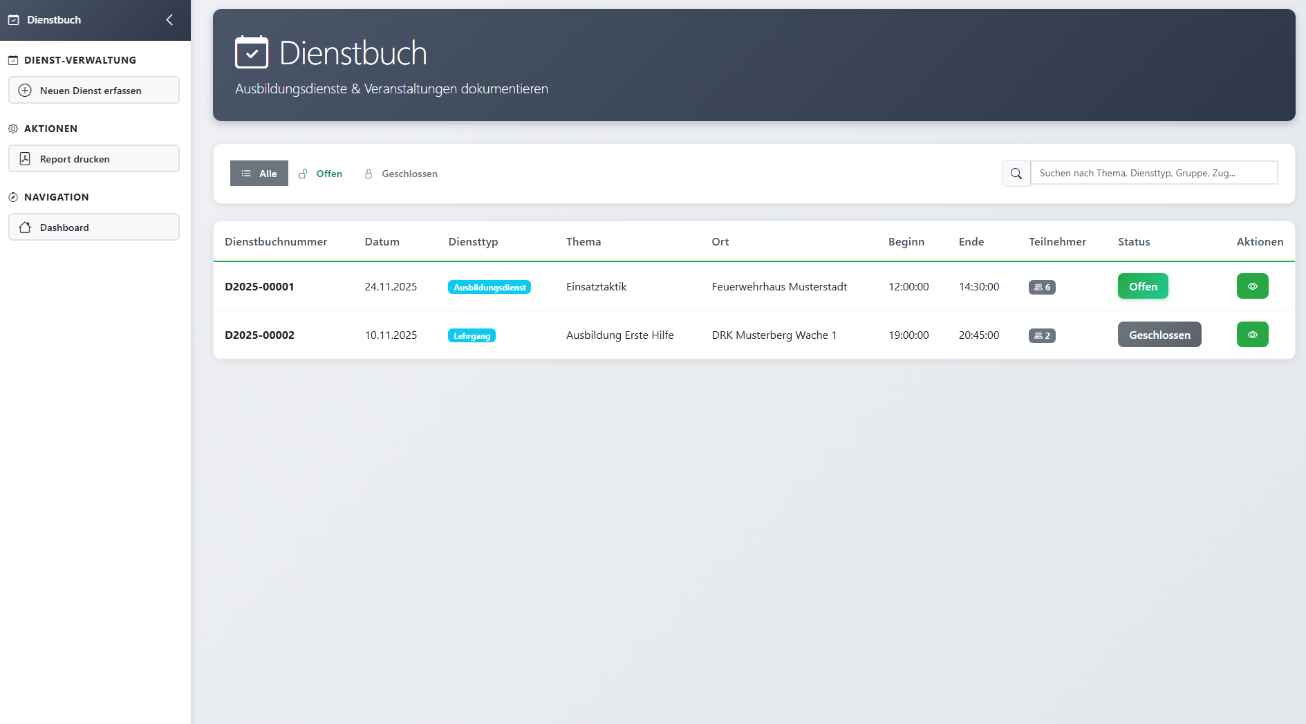 Digitales Dienstbuch