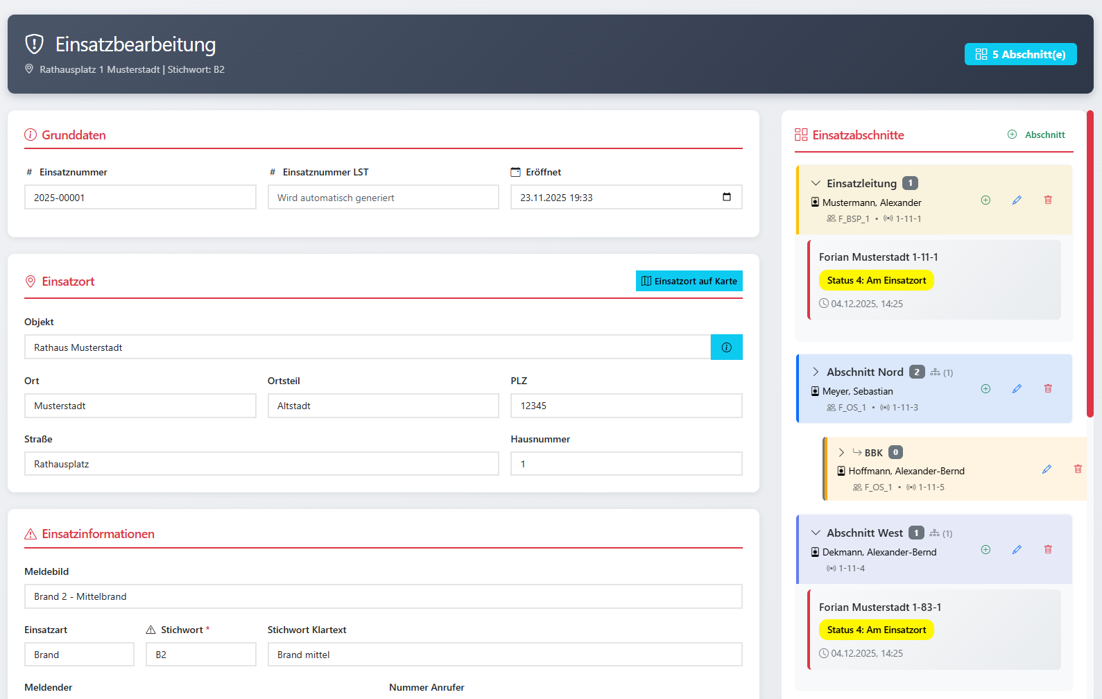EM-Verwaltung - Liste mit Drag & Drop und Status-Anzeige